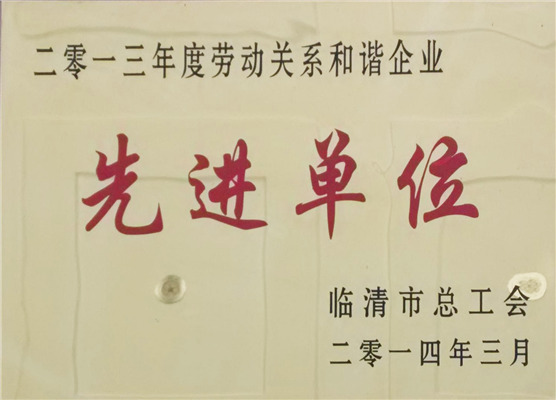 劳动先进单位认证2014